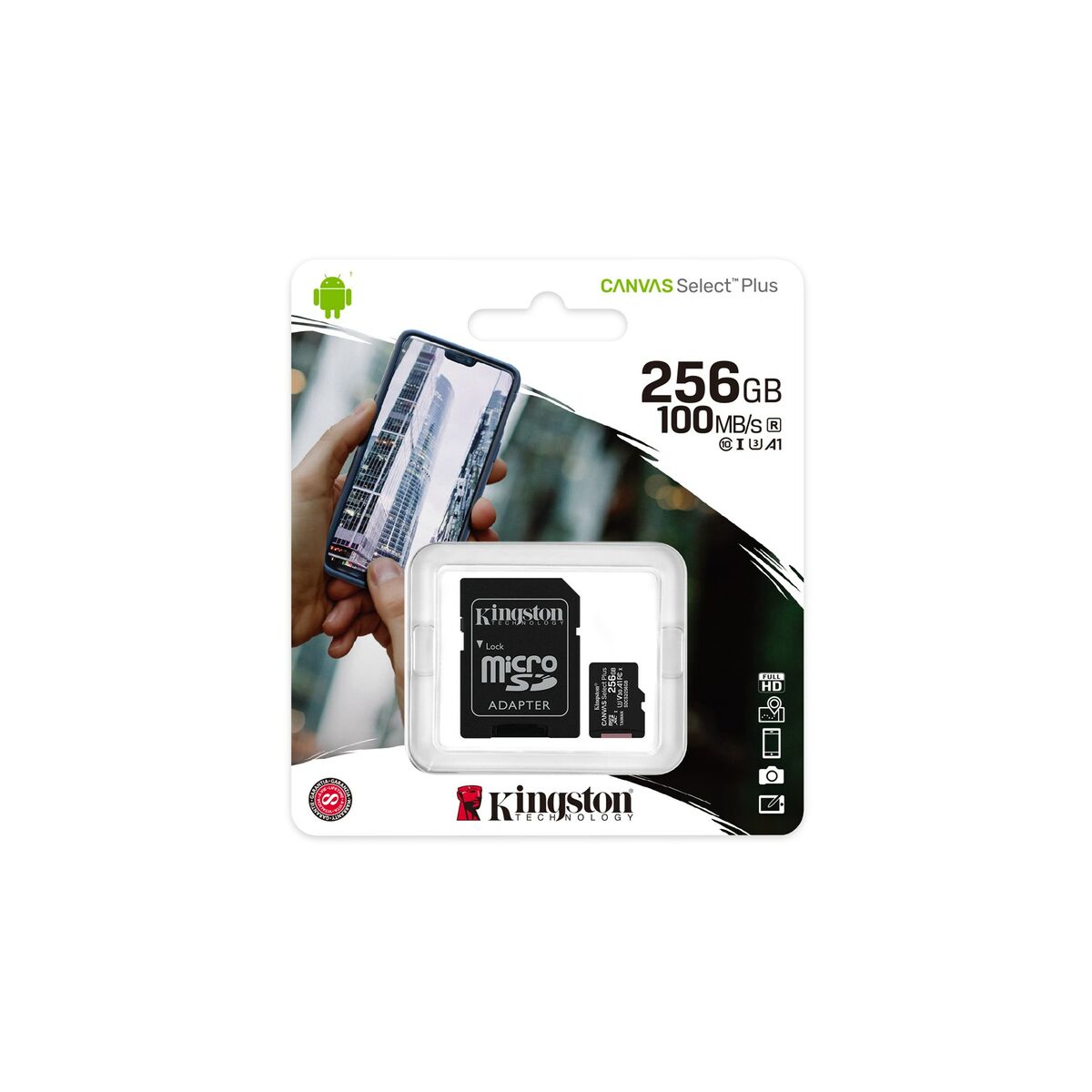 Scheda Di Memoria Micro SD con Adattatore Kingston Canvas Select Plus 256 GB